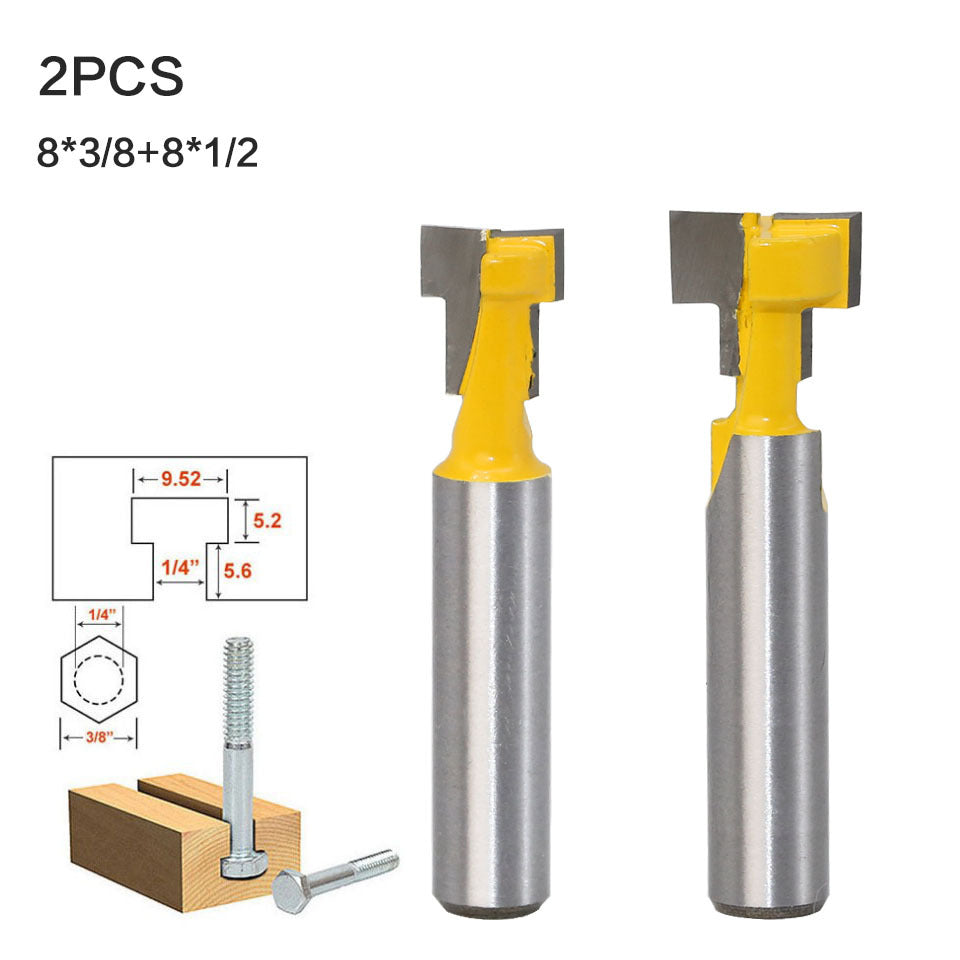 Woodworking milling cutter 8 handle keyhole knife, wood photo frame wall-mounted T-type keyhole knife, gong knife