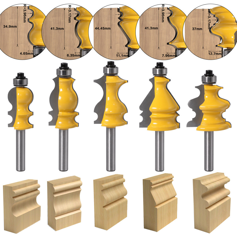 8Mm handle 5 pcs woodworking line armrest knife lace knife line knife cabinet door top line knife engraving machine engraving machine milling cutter