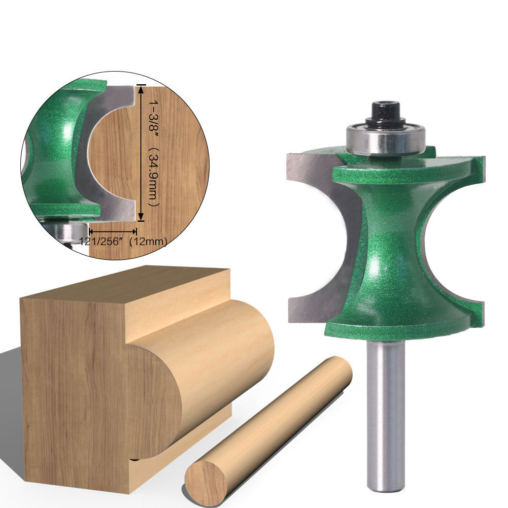 8Mm handle woodworking tool bakelite gong milling knife trimming machine with bearing positive semicircular knife round wooden stick arc trimming edge
