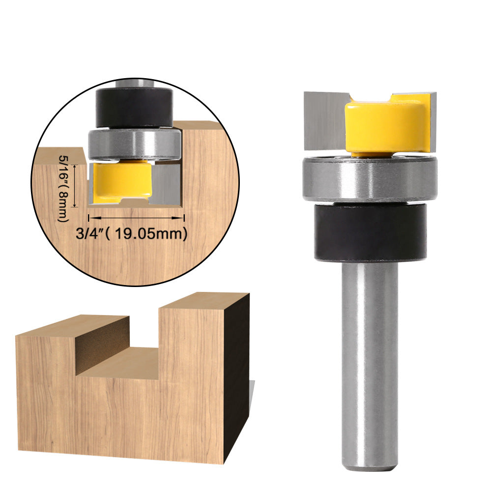 8Mm shank copy trimming shank with bearing straight knife slotting knife trimming knife trimming machine head Russia