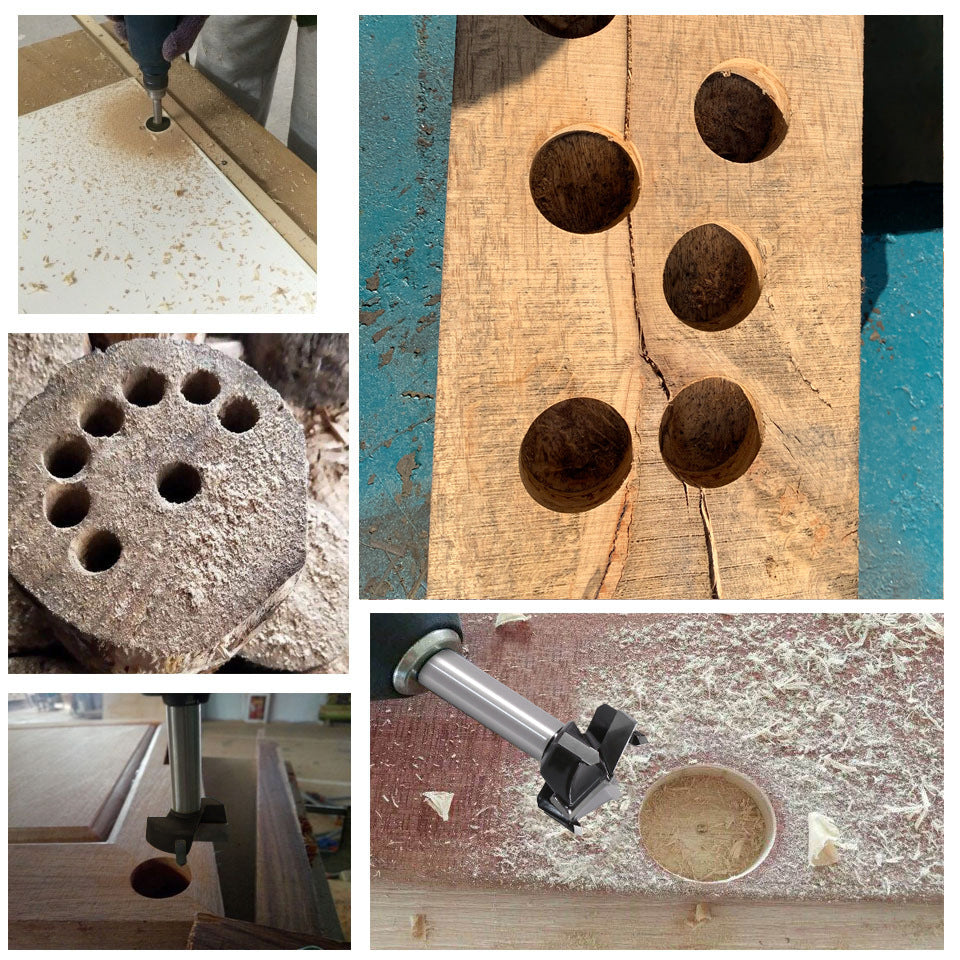 Three-blade woodworking hole opener, hand electric drill wooden board reaming drill bit, hinge alloy plastic wood hole extractor