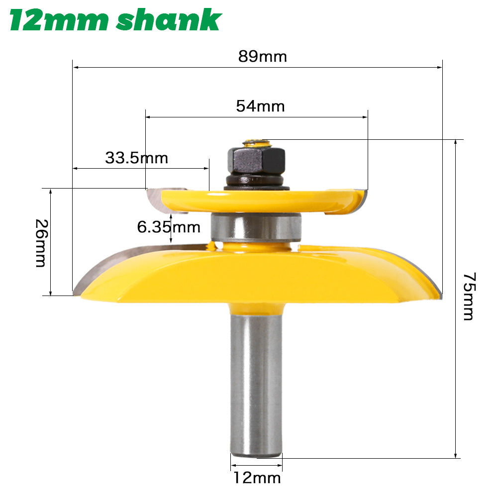 1/2 Shank 12mm Shank Cabinet Door Panel Knife Door Core Board Knife Double Side R Door Panel Knife Line Chamfering Knife