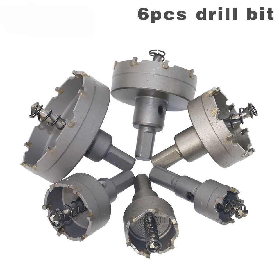 6-Piece set of high-quality stainless steel hole openers, carbide hole openers, metal reaming drills