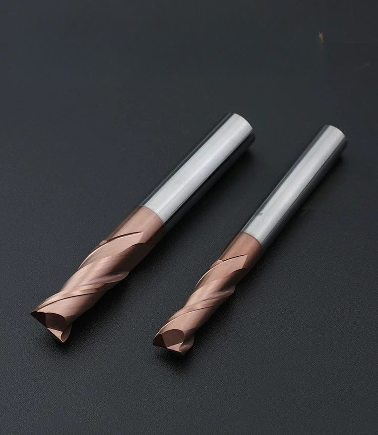55° 2 Flutes Keyseat Milling Cutter, Solid Carbide End Mill, Flat Bottom Long Length Coated Milling Tool for Steel CNC Machining