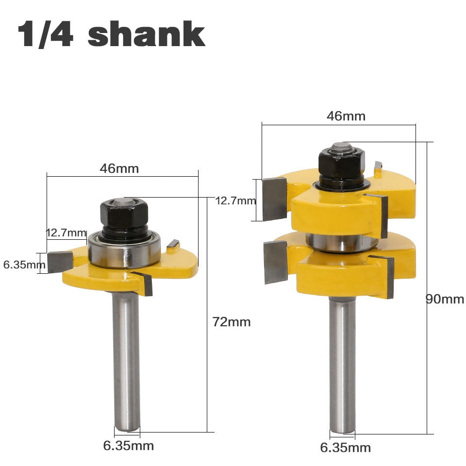 8 handle 3 tooth T-shaped tenon knife Jigsaw knife Floor knife Tenon knife Woodworking milling cutter