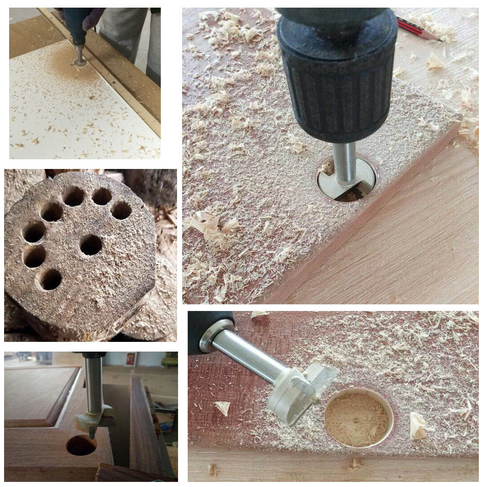 Woodworking hole opener Drill bit Extended round plastic wooden door Drill Wood punching Opening hole puncher