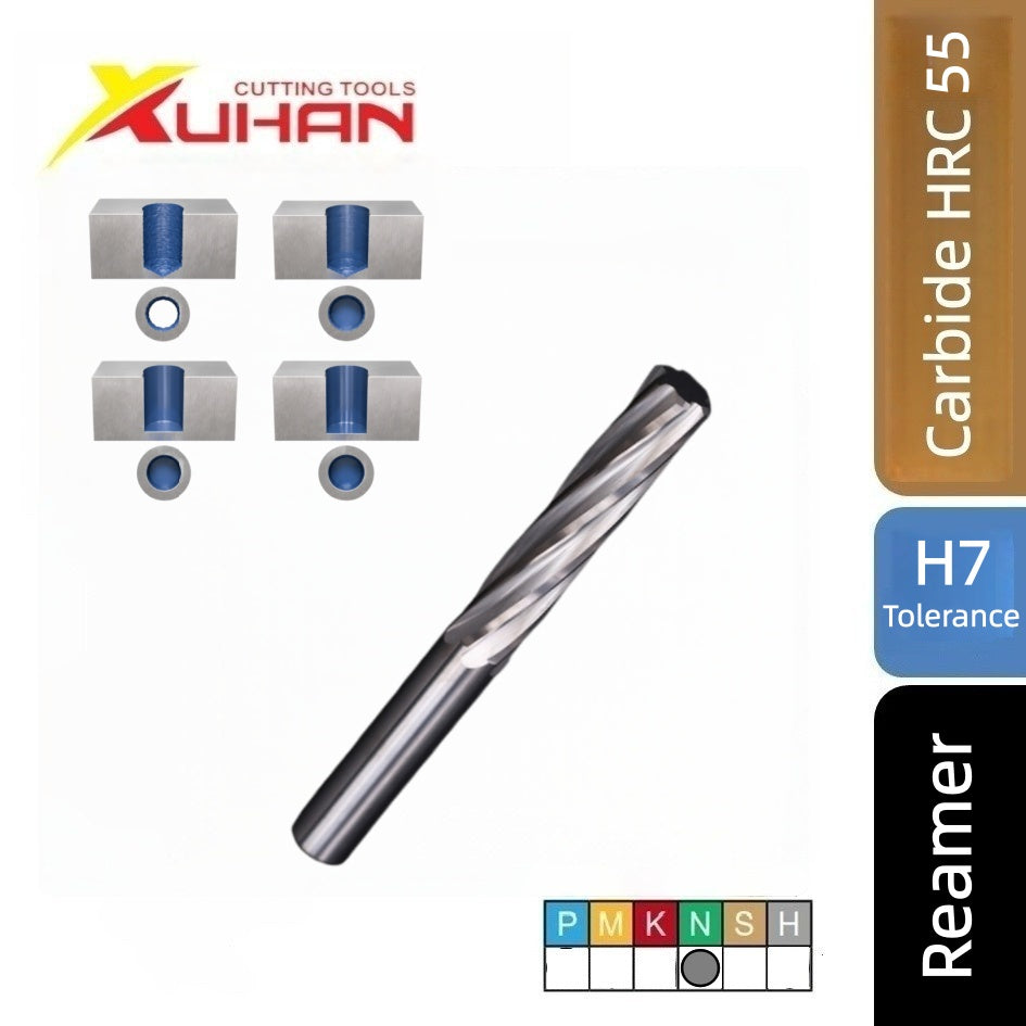 Spiral Flute Carbide Reamer Coated H7 CNC Precision Hole Finishing Tool
