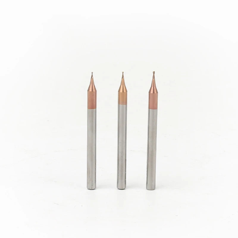 HRC60 0.2-0.9mm 2 Flute Micro Flat Ball nose End Mill 4mm Shank Tungsten Carbide CNC Router Bit TiCN Coated Mini Milling Cutter