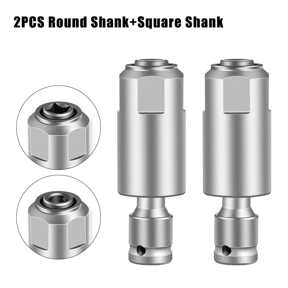 Upgraded version of electric wrench, square handle, four pits, electric hammer head, round handle, two pits and two slots, variable impact drill bit conversion head