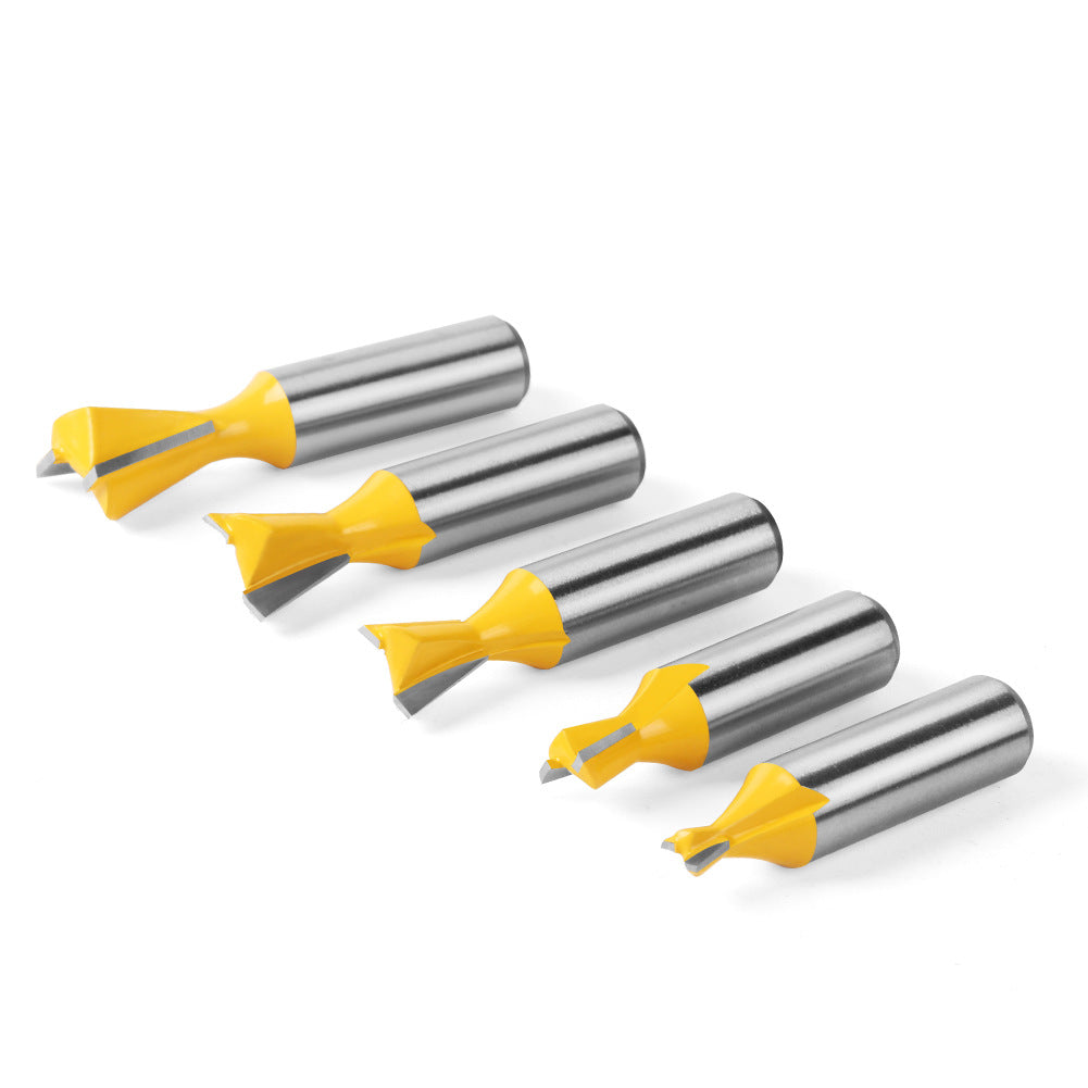 5-piece set of 1/2 handle 12 handle, dovetail knife, zikou Xun knife, woodworking milling cutter, carving knife, dovetail knife slotting knife