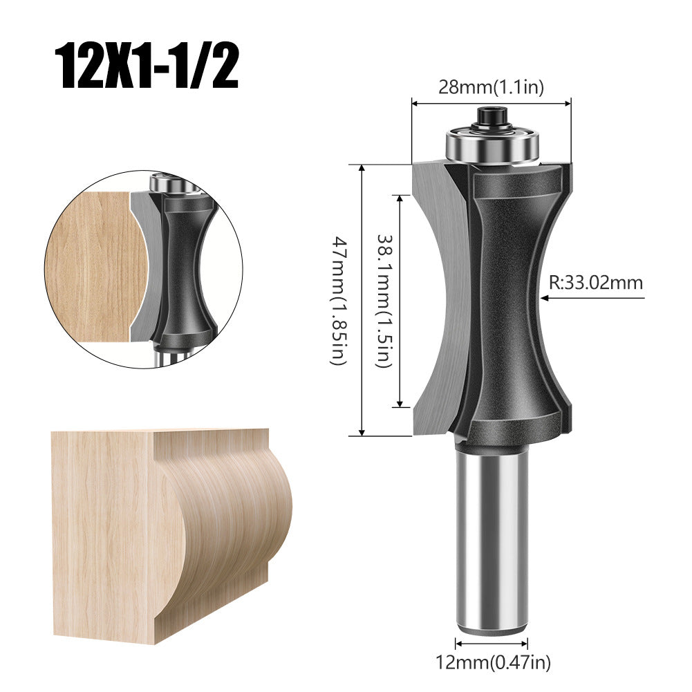 Bearing flat bottom arc knife engraving machine wood board rounded corner cutter woodworking milling cutter stair floor cutter gong milling cutter