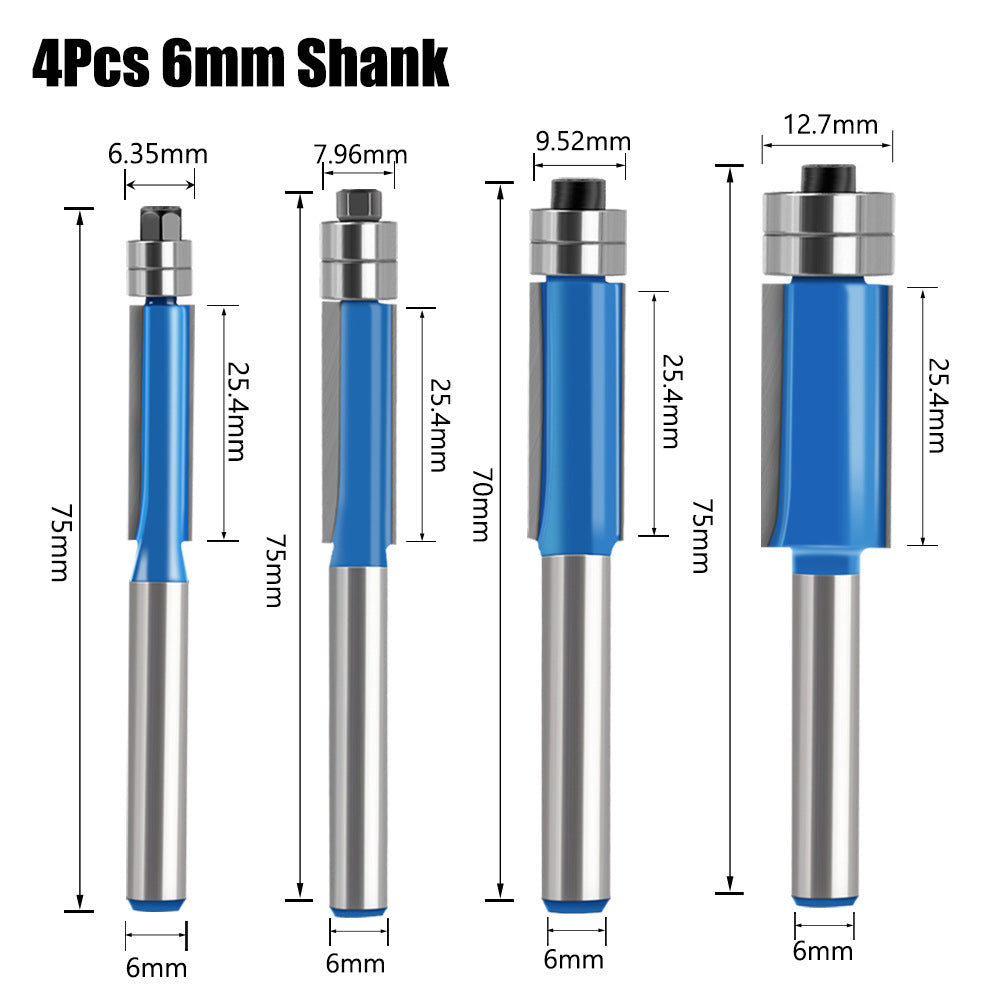 4-Piece head double bearing trimming machine woodworking side milling cutter trimming knife decoration furniture cutter head engraving