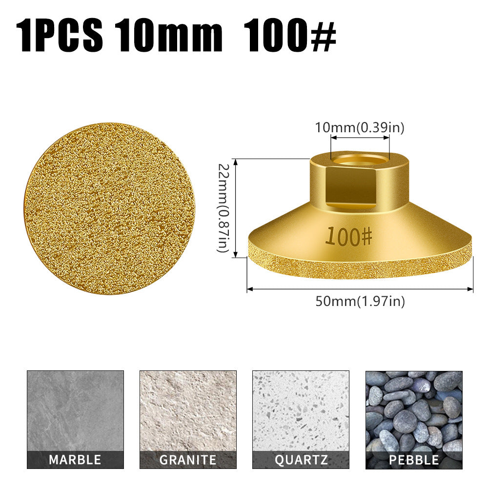 Brazed flat grinding head M10 flat grinding head quartz stone marble polishing and grinding artifact angle grinder brazed flat grinding head