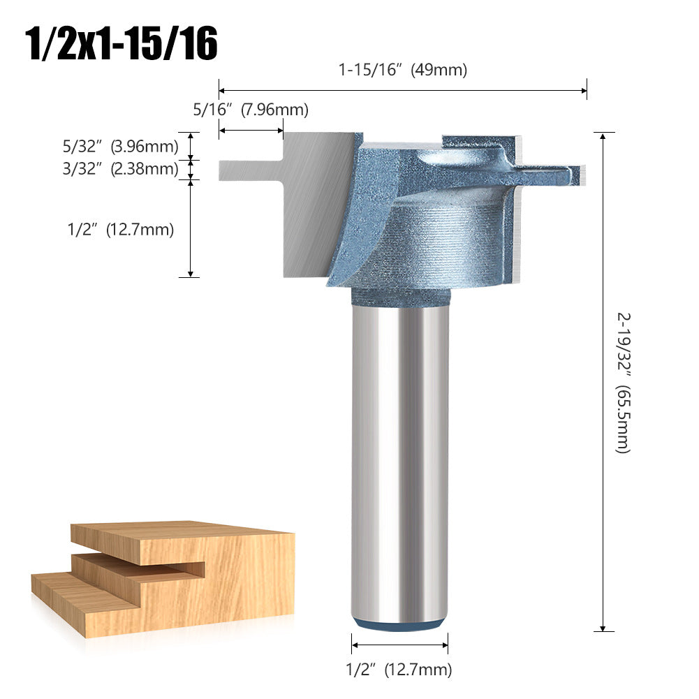 Woodworking milling cutter Mother and child Handle cutter 1/2 handle Cabinet wardrobe embedded slotting knife Edge trimming machine Bakelite milling tool