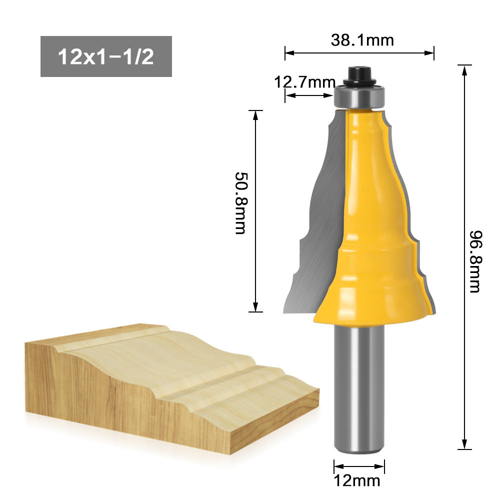 High-grade woodworking milling cutter, armrest cutter, line cutter 12.7MM shank skirting cutter, gong milling cutter, engraving cutter