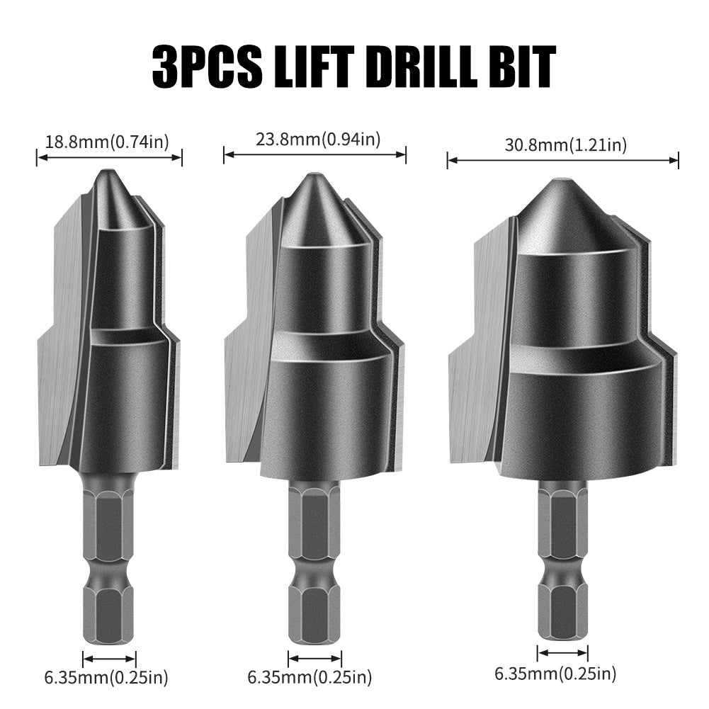 Tungsten steel alloy lifting drill PPR/TPR water pipe repair drill including mouth pagoda drill bit chamfering device 20/25/32 mm