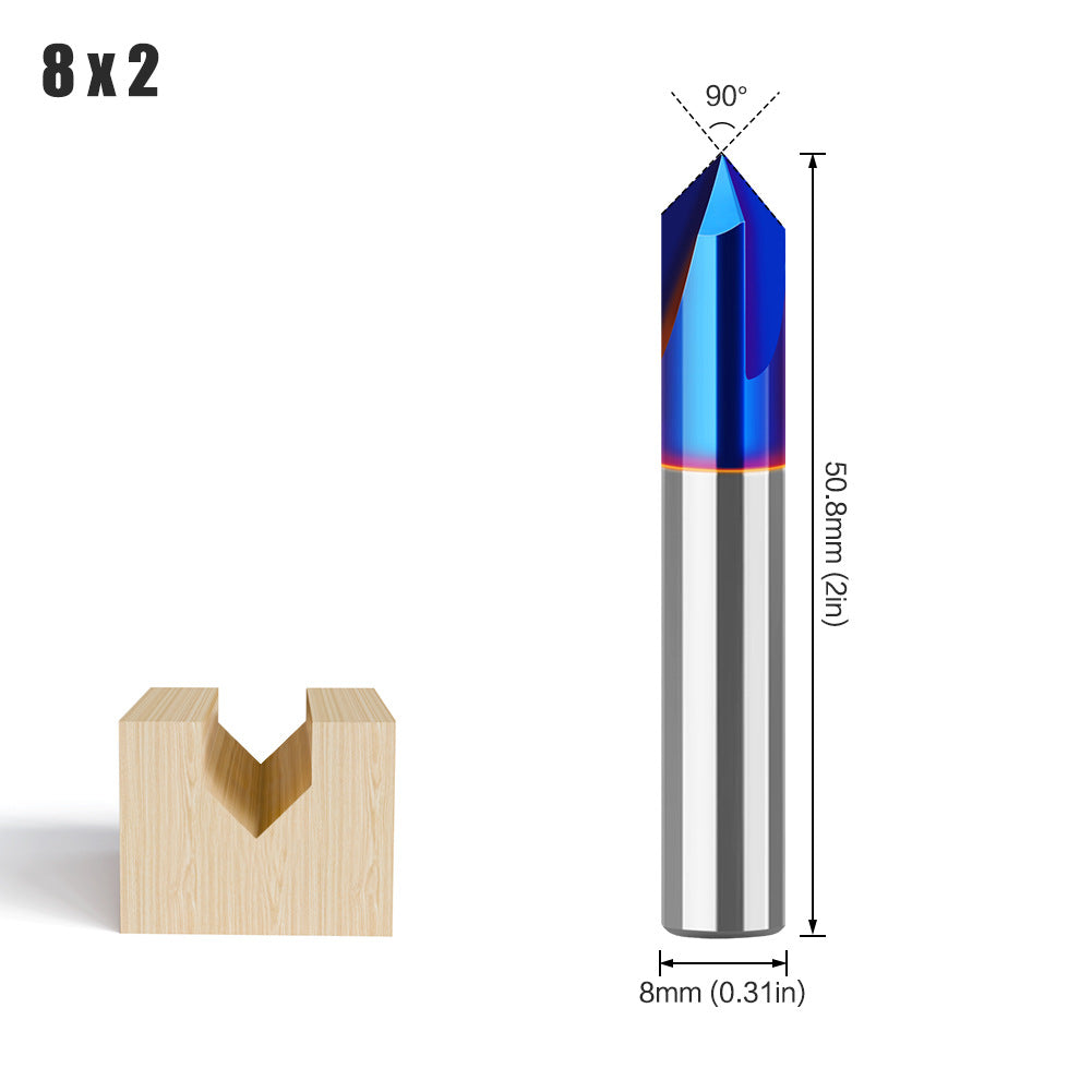 3 edge 60 degree 90 degree integral alloy slotting knife relief carving knife double edge slope coating end mill v type milling cutter