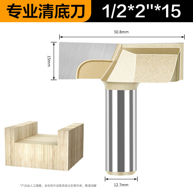 Professional grade bottom cleaning knife 1/4 handle 1/2 handle slotting knife flat bottom knife trimming machine engraving machine milling cutter complete specifications