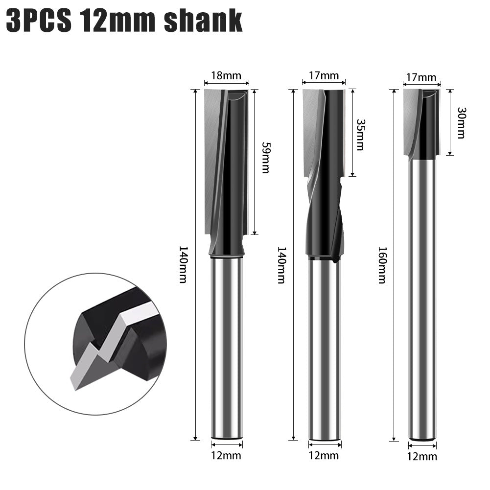 Door keyhole lengthened slotting milling cutter Bottom cutter Spiral mortise cutter Door panel Daluo electromechanical woodworking milling cutter