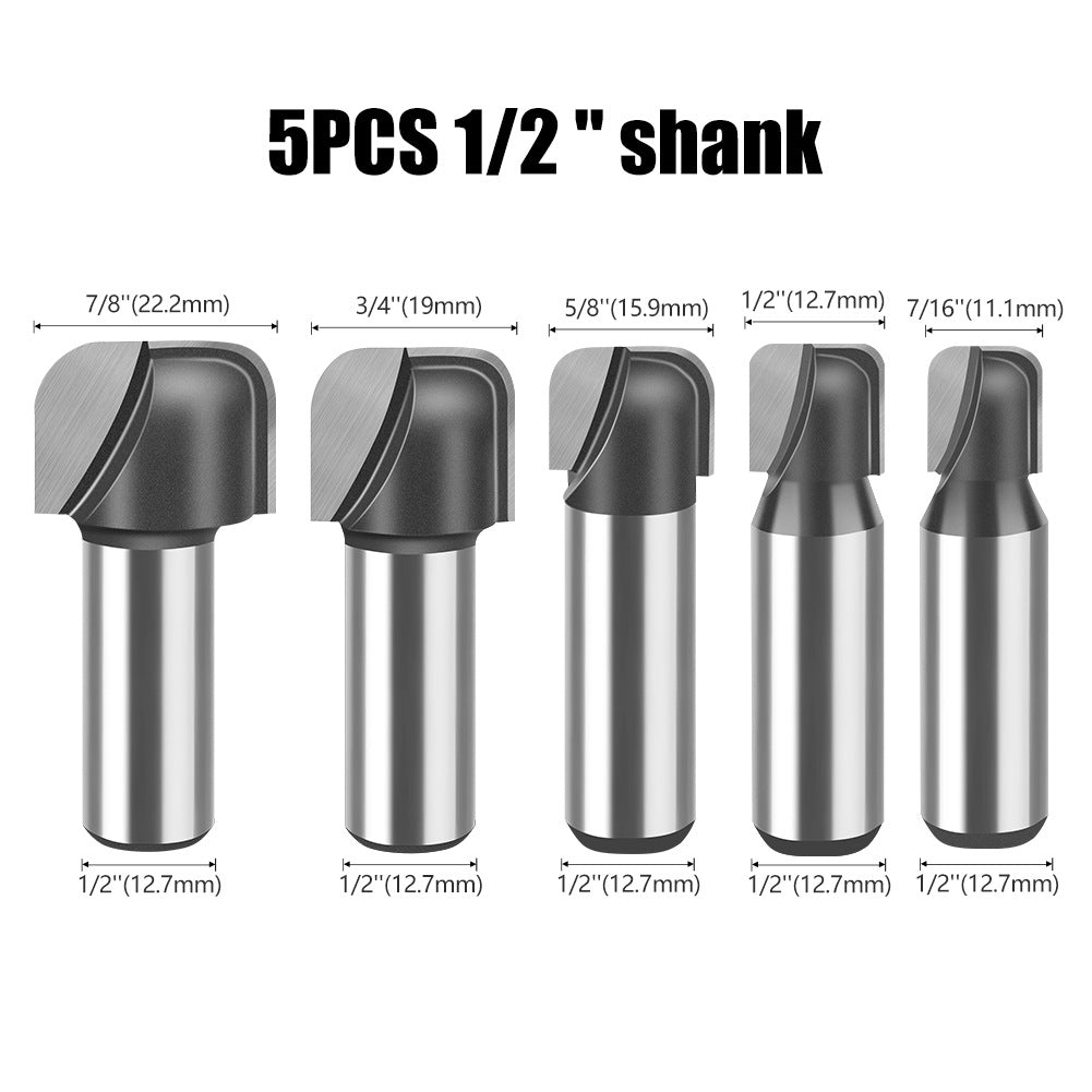 1/2 Shank 1/4 Shank Double Arc Round Bottom Knife, Slotting Knife Bakelite Milling Cutter, Engraving Machine Edge Trimming Machine Round Bottom Linear Knife