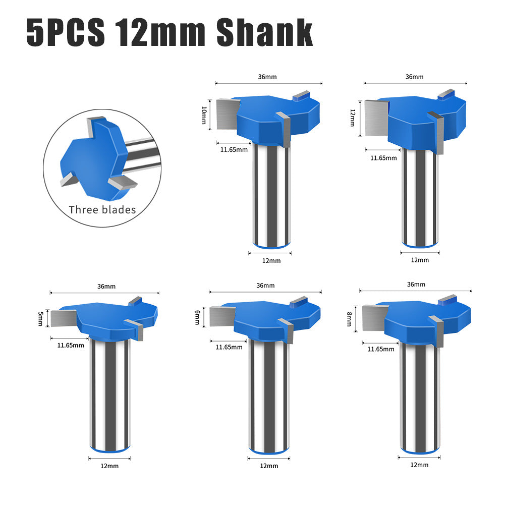Three-blade T-knife Tungsten steel milling cutter Slotting cutter Bottom cleaning cutter Three-tooth T-cutter Slotting cutter Large diameter trimming machine industry