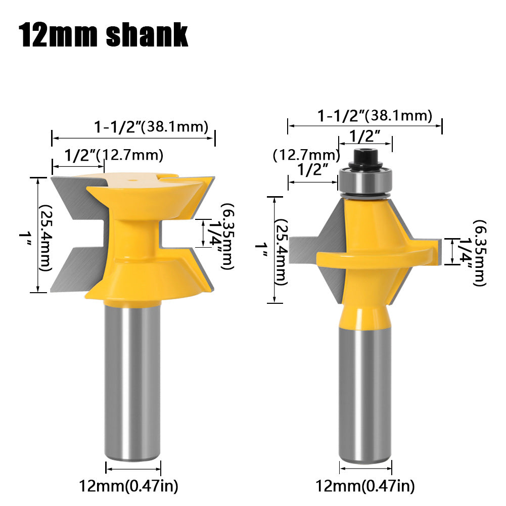 1/2 handle high-grade woodworking milling cutter 120 ° mortise cutter jigsaw cutter woodworking gong milling machine engraving cutter splicing cutter