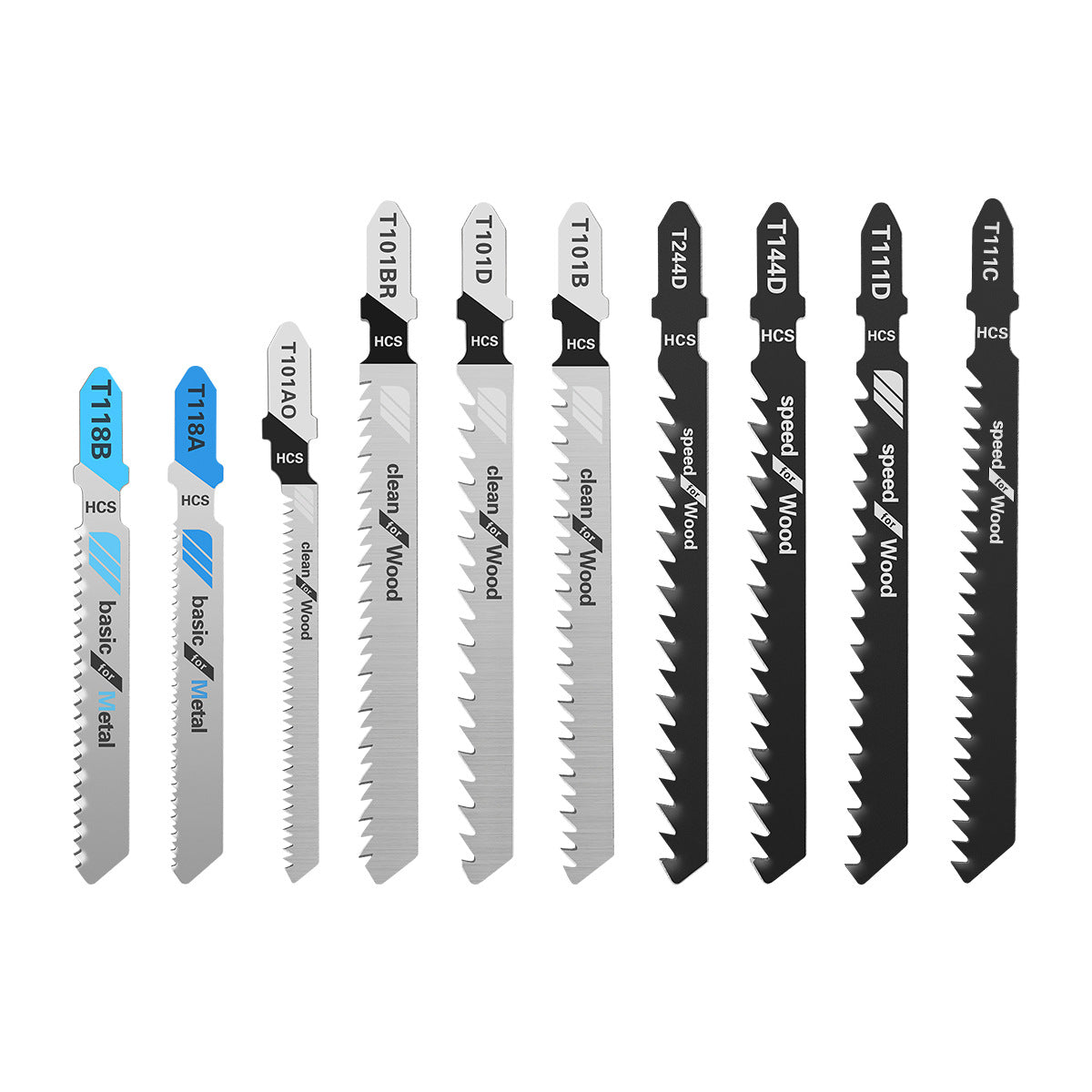 Woodworking curve saw blade 52-piece set, rough tooth saw blade set, solid wood aluminum alloy plastic cutting electric drill accessories