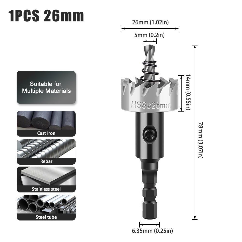 HSS hexagonal shank high speed steel 4341 hole opener, iron sheet stainless steel hole opener metal, thin plate drilling