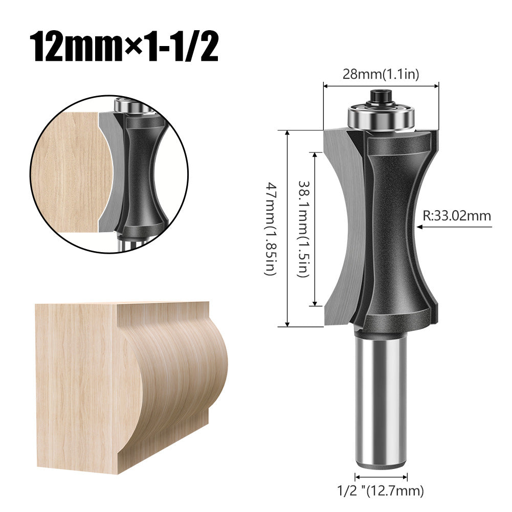 Bearing flat bottom arc knife engraving machine wood board rounded corner cutter woodworking milling cutter stair floor cutter gong milling cutter