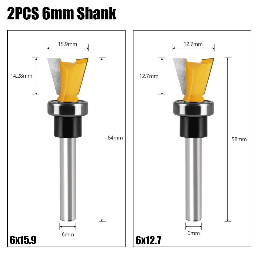 Bearing imitation dovetail knife slotting trimming machine head mouth < unk > knife 1/4 handle tenon knife engraving machine woodworking milling cutter