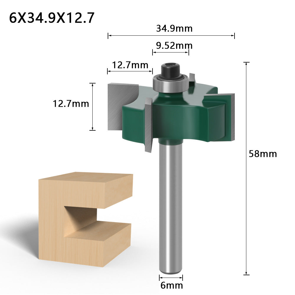 4-Blade Ball T-Knife 1/4 Handle Woodworking Milling Cutter Slotting Knife Slotting Knife Alloy Knife Head Trimming Machine Knife Head