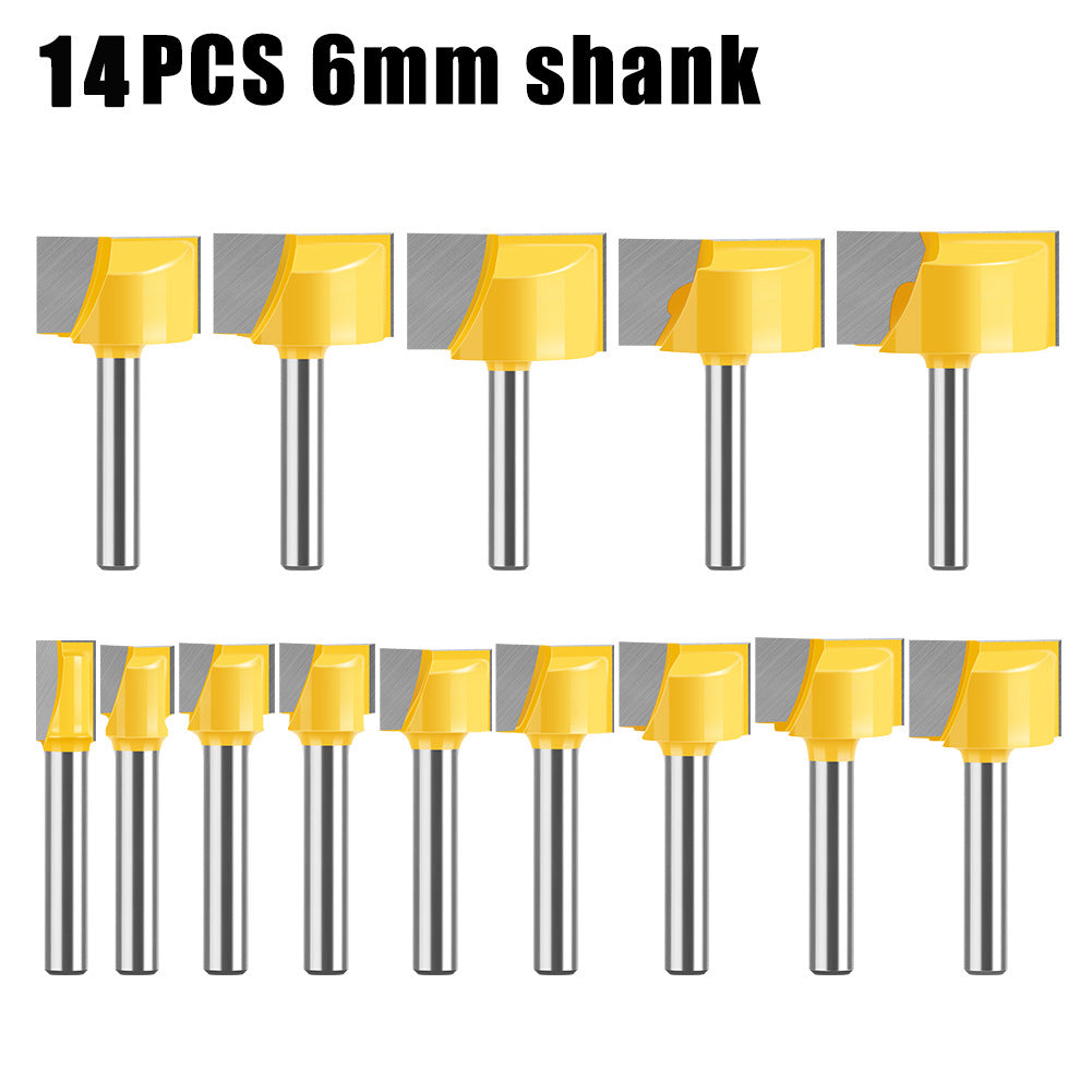 6Mm handle woodworking bottom cleaning knife slotting knife engraving machine trimming machine flat bottom cleaning knife 2-in-1 8-32mm