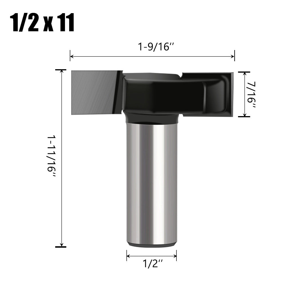 Tungsten steel T-milling cutter 11mm slot width Alloy T-slot cutter Welding T-slot milling cutter Wood board Planar machining Hardening