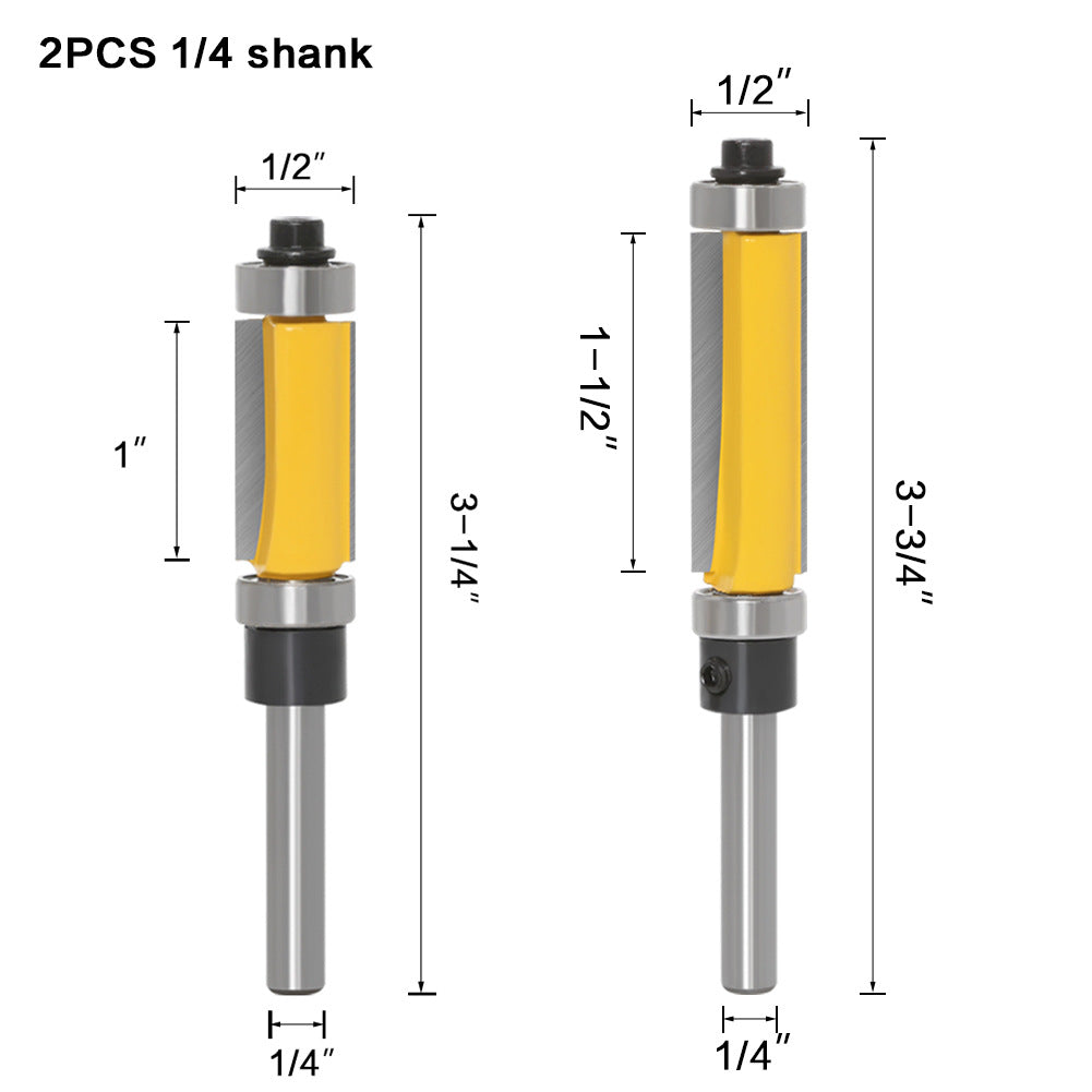 High-grade copy trimming cutter woodworking router woodworking milling cutter copy slotting cutter double bearing trimming cutter