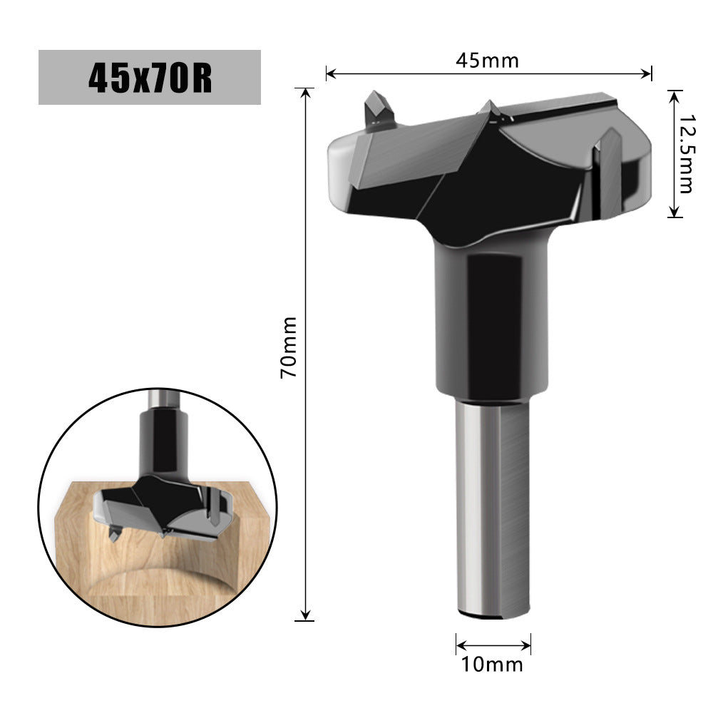 Woodworking split drill 15-55mm hole opener, split drill, forward and reverse four-tooth alloy numerical control woodworking row drill