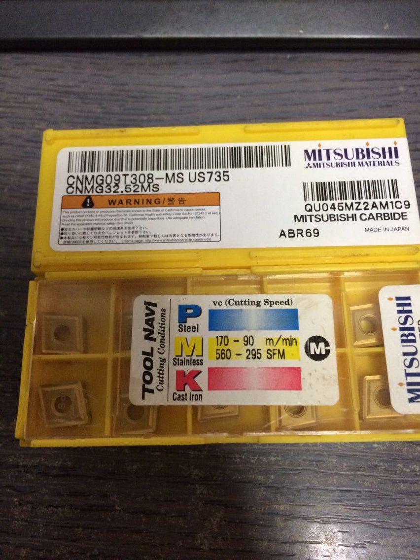 1BOX CNC Lathe Cutting Tool Milling Cutter Japan 100% Original Mitsubishi Carbide inserts CNMG09T308-MS US735