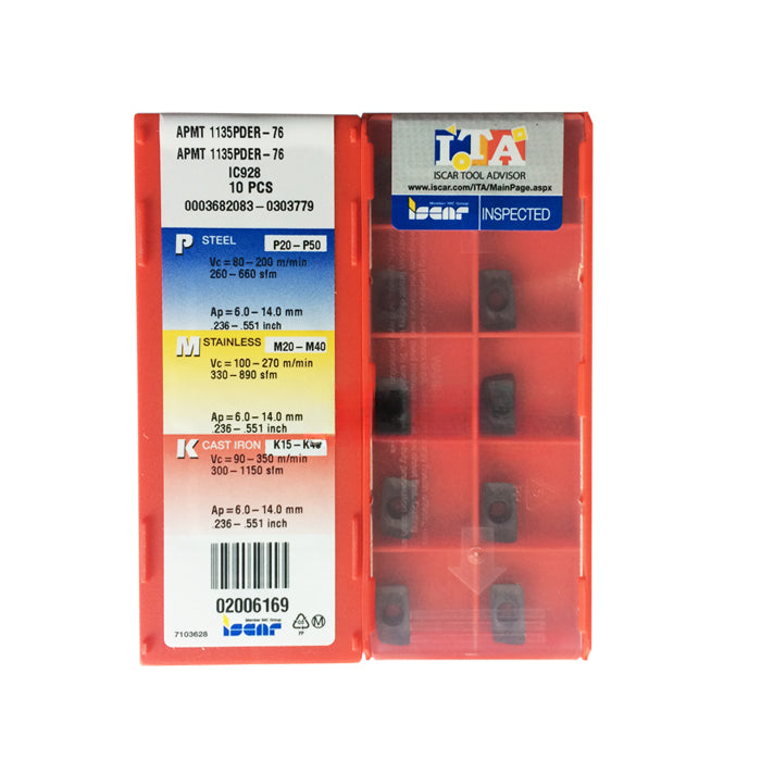 1BOX CNC Lathe Cutting Tool Milling Cutter 100% Original Iscar Carbide inserts APMT1135PDER-76 IC928
