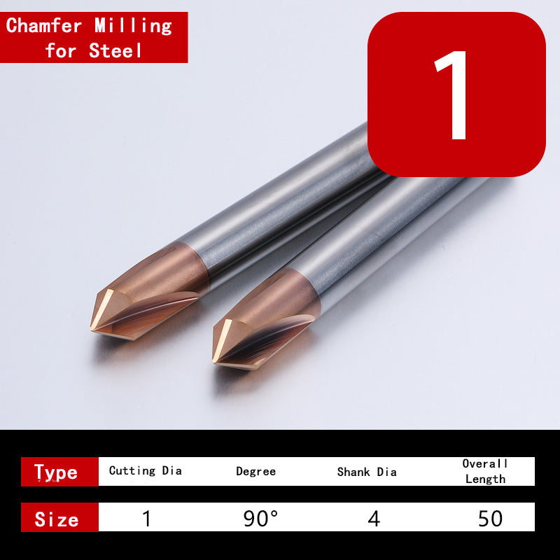 HRC55 Chamfer Milling Cutter Carbide Corner Countersink Chamfering Mill Deburring Edges V Grove Router 90 Degree for Steel
