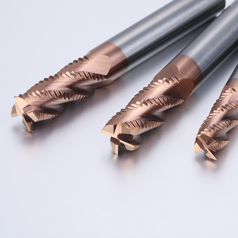 Roughing End Mill HRC55 Solid Carbide 3 Flutes 4 Teeth for Steel Iron MDF Fiberglass Acrylic Wood Copper Plastic