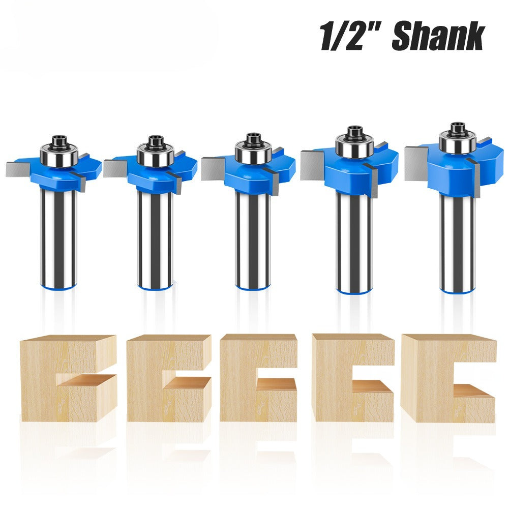 Three-blade ball T-knife Metric 5mm-12mm slotting knife Woodworking slotting milling cutter T-slot knife Engraving machine