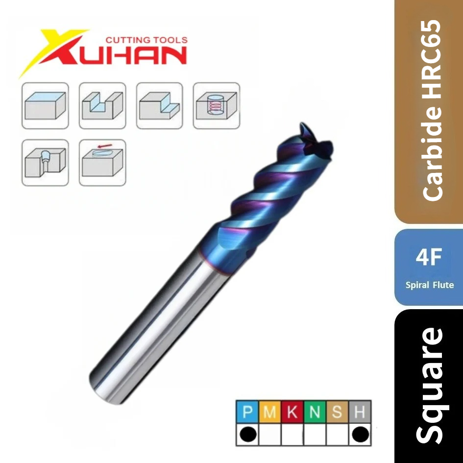 4 Flute SPIRAL Carbide End Mill AlTiSiN HRC 65