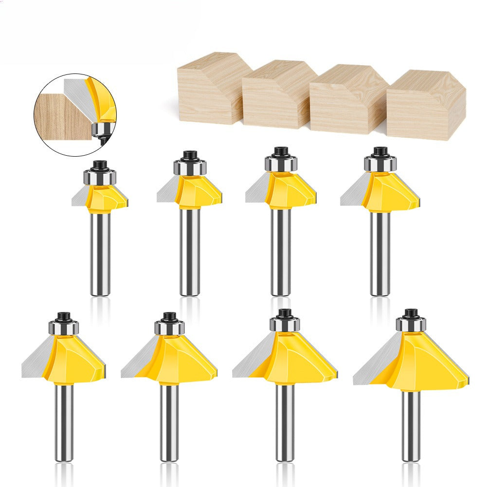 8 handle 45 degree bevel knife woodworking milling cutter trimming machine engraving machine cutter head 45 degree chamfering knife chamfering cutter head