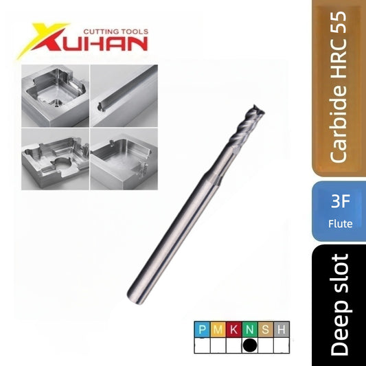 3 Flute Long Neck Carbide Square End Mill for Aluminum HRC 55