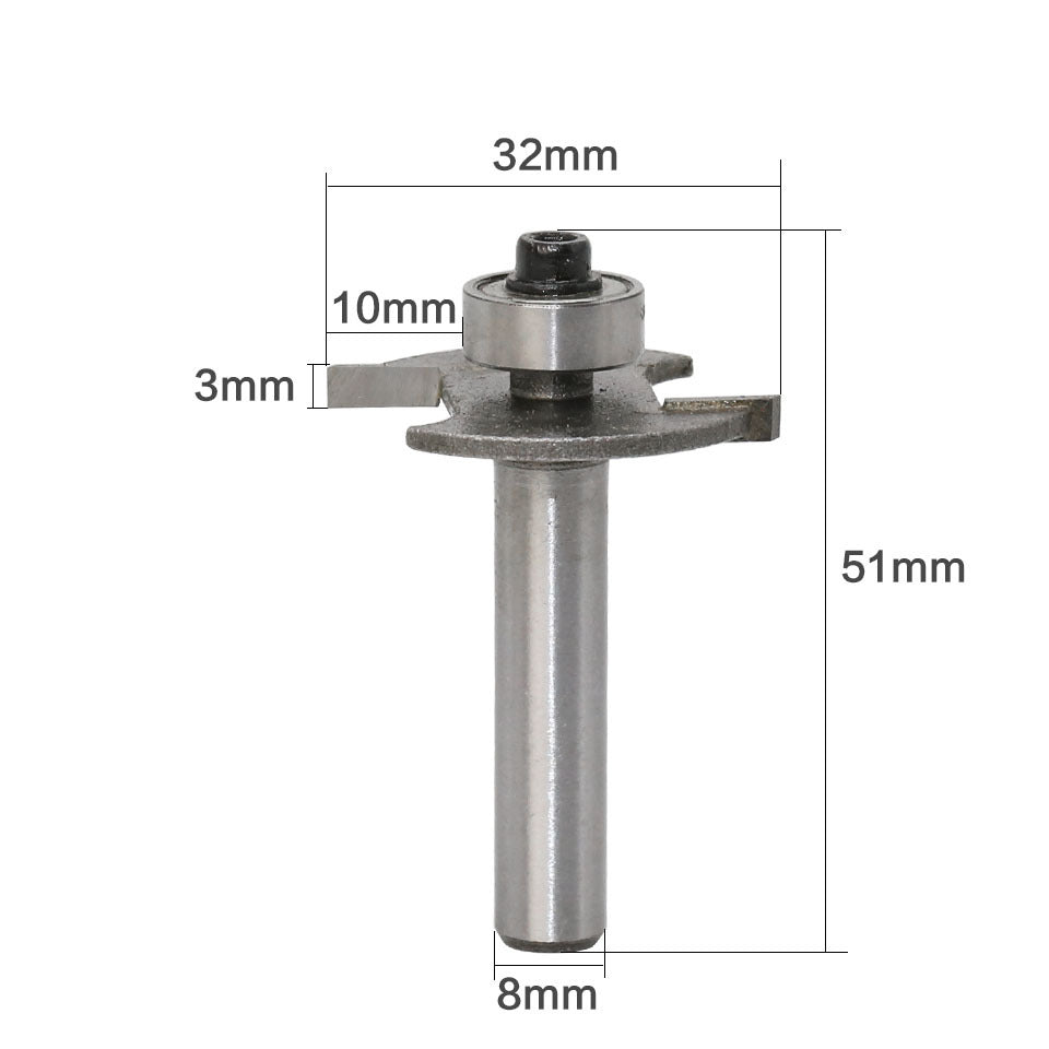 8 handle ball T-knife 8 * 3 slotting knife foreign trade export milling cutter woodworking tool, professional grade ball T-knife