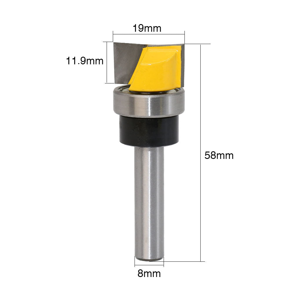8 handle imitation bottom cleaning knife Woodworking milling shank with bearing bottom cleaning knife Slotting knife