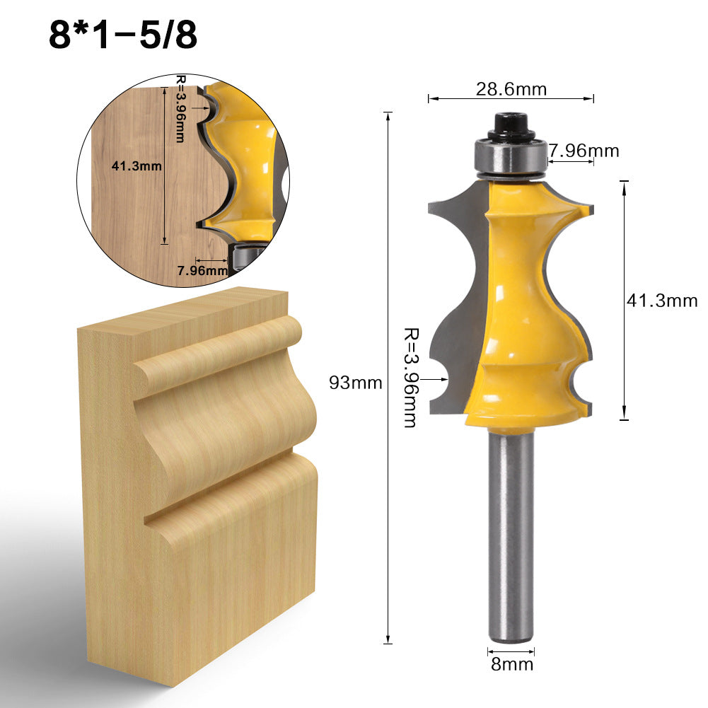 8Mm handle 5 pcs woodworking line armrest knife lace knife line knife cabinet door top line knife engraving machine engraving machine milling cutter