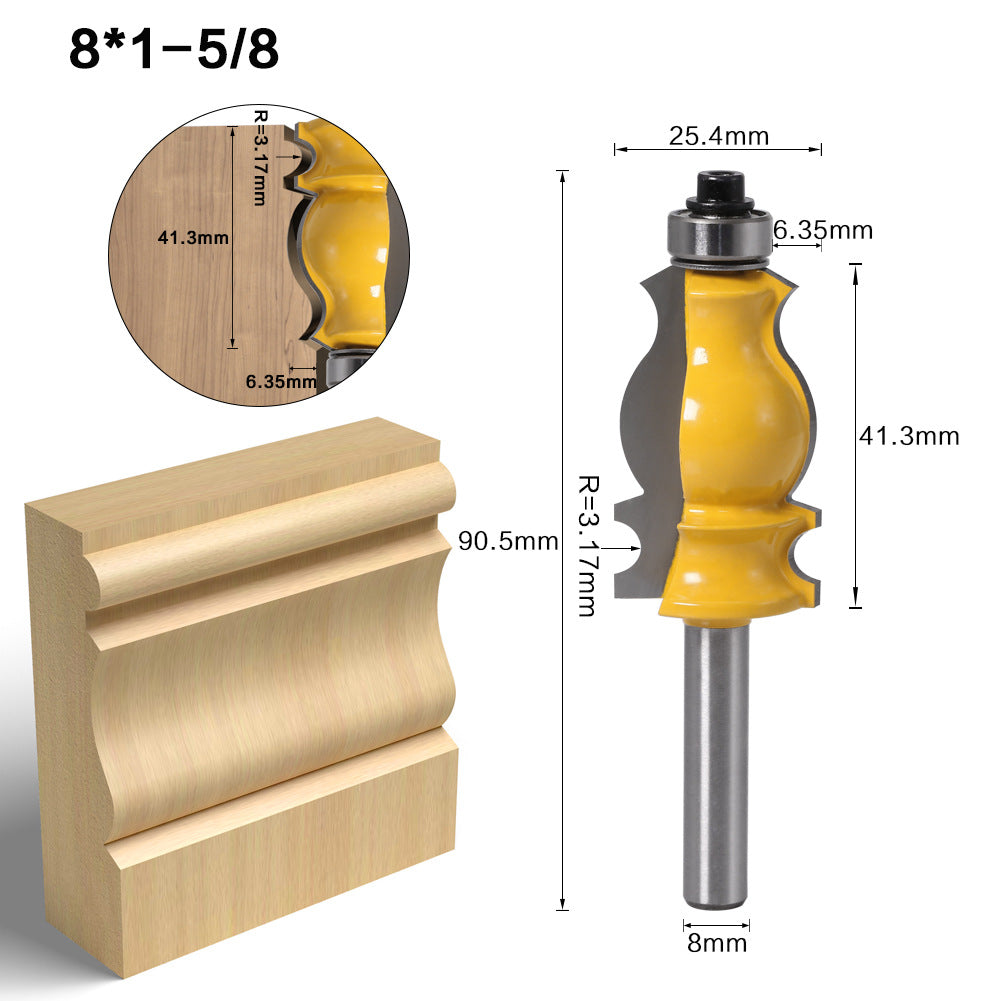 8Mm handle 5 pcs woodworking line armrest knife lace knife line knife cabinet door top line knife engraving machine engraving machine milling cutter