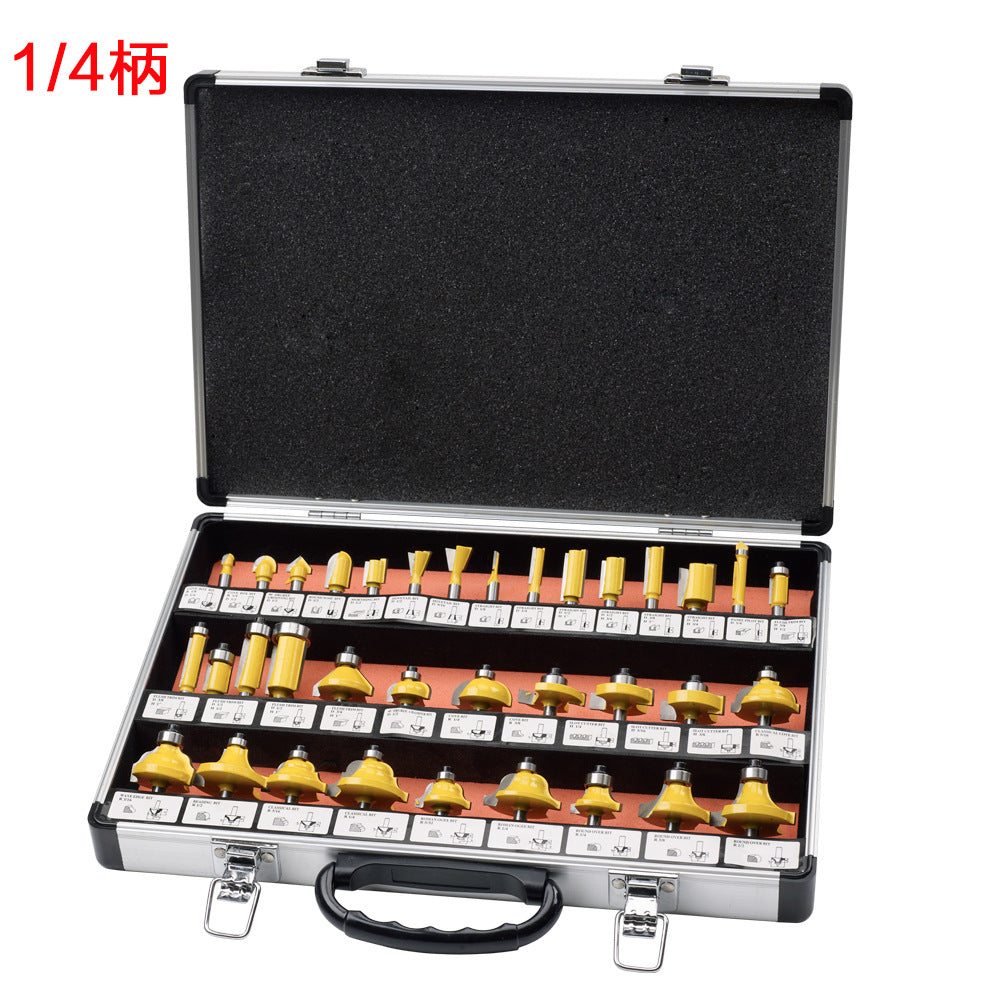 35-Piece woodworking milling cutter set, trimmer woodworking milling cutter, cutter head set 1/4 handle 1/2 handle