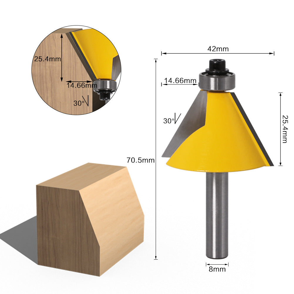 High-grade 8-handle bevel knife bevel knife bevel knife woodworking milling cutter 15 degrees 22.5 degrees 30 degrees bevel knife