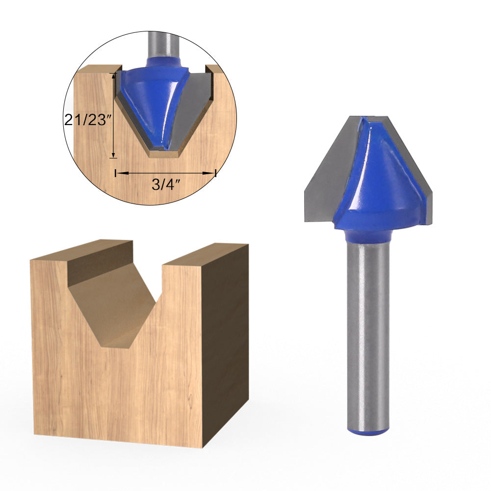 60 degree flat bottom V-shaped knife woodworking milling cutter slotting knife notch knife trimming machine cutter head 60 ° groove